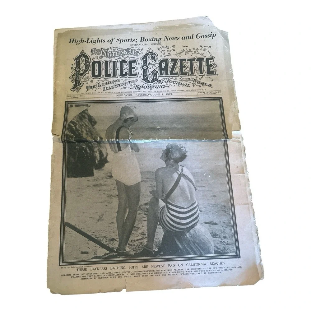 National Police Gazette Journals lot with damage